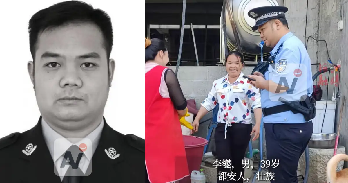 Police officer sacrifices his life to rescue a woman in a river in China